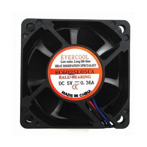 EVERCOOL [EC6025L05CA-3P] EVERCOOL 쿨러 (60mm 25T/1볼베어링/5V/3P), 1개