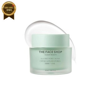 The Face Shop 더 페이스 샵 티 트리 포어 크림 - 모공 미니마이저 수분 공급 진정 얼굴 보습제 AHA BHA PHA 피부 장벽을 보호합니다 히알루론산 판테놀, 1개