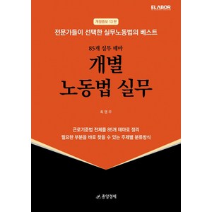 83개 실무 테마개별 노동법 실무, 개별 노동법 실무, 최영우(저), 중앙경제