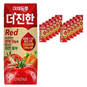 야채듬뿍 더진한 레드주스 토마토당근주스, 125ml, 12개