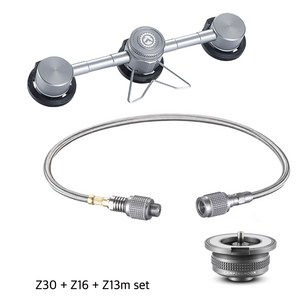 캠핑문 부탄가스 스테이션 버너 어댑터 3구 Z30 연결, 실버, Z30+Z16+Z13M, 1세트
