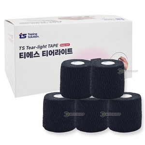 티어라이트 5cm x 7m 블랙 볼링테이프 볼링테이핑 볼링용품 볼링손가락테이프 뮬러 엠랩 엠테이프 스포츠테이프, 5개, 1롤