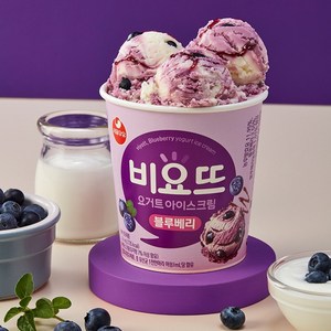 서울우유 비요뜨 요거트 아이스크림 대용량 초코볼 블루베리맛 딸기맛, 3개, 474ml