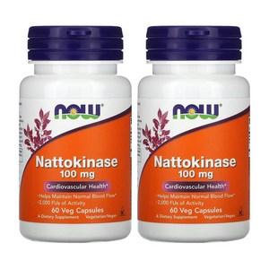 [1+1] Now Foods 나우푸드 나토키나제 100mg 60정 나토키나아제 낫토 낫또 나토 나또 Nattokinase 베지캡슐 2개