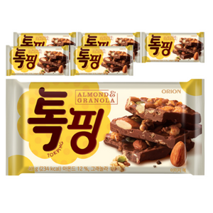 오리온 톡핑 아몬드 앤 그래놀라 초콜릿, 43g, 30개