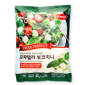 까몽 모짜렐라 보코치니 1kg 100% 자연치즈 샐러드 토핑 꼬치 치즈 [당일발송], 1개