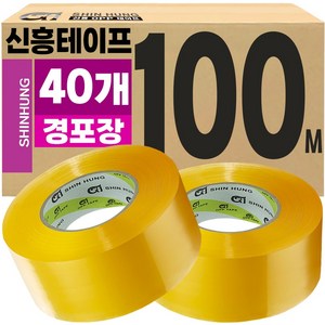 신흥 대용량 100M 투명 경포장 박스테이프, 40개