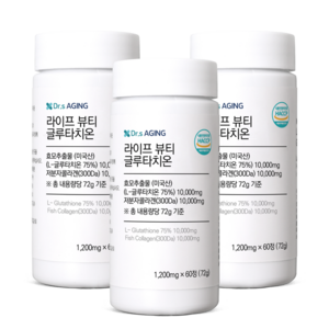 닥터스에이징 라이프 뷰티 글루타치온 1200mg, 3개, 60정