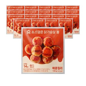 미트리 소스담은 닭가슴살 볼 매콤칠리 100g, 20개