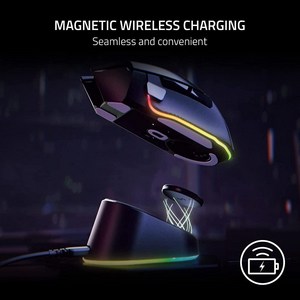 Raze Mouse Dock Po with Wieless Chaging Puck: Magnetic - Integated HypePolling 4K Hz Tansceiv, 1개