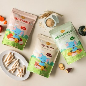 대용량 유기농 다롱스틱 110g, 1세트, 사과당근+단호박고구마+현미, 330g