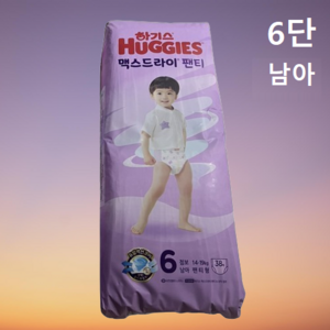 하기스 NEW 맥스드라이 팬티형 기저귀 남아용 점보형 6단계(14~19kg), 6단계, 38매