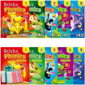 브릭스 파닉스 Bricks Phonics 1 2 3 4 5 S+W 세트 선택구매 사은품증정(붙이는메모지), 1단계(S+W) 전2권 붙이는메모지증정