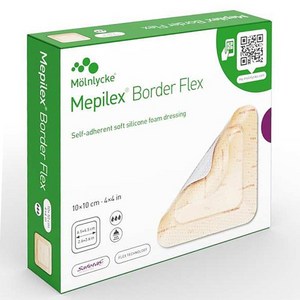 메피렉스 보더플렉스 10x10cm(5매) [대리점직영 정품 광고심의필] Mepilex bode flex 재생밴드 욕창 궤양 화상 수술상처 창상 삼출물많은 인공관절수술 병원용, 1개