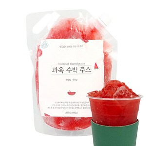 더 신선한 과육 수박주스 1kg 수박착즙 냉동 땡모반 수박쥬스, 1개, 1L