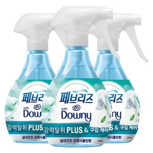 페브리즈 섬유탈취제 강력탈취 다우니 실내건조 본품, 370ml, 3개, 다우니 실내건조 프레시 클린향