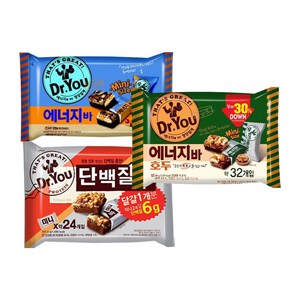 오리온 닥터유 에너지바미니+단백질바미니+에너지바호두미니, 330g, 3개