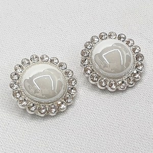 [노바상점] 고급 장식 부자재 큐빅 진주 보석단추 21mm, 상세페이지 참조, 1개