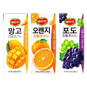 [안녕골목마켓] 델몬트 드링크 망고10+포도10+오렌지10, 190ml, 1세트