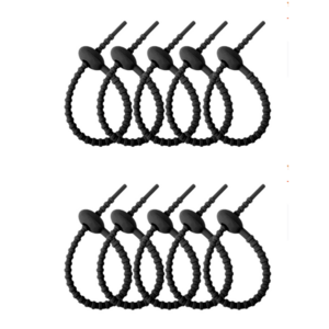 코지박스 피넛형 실리콘 케이블 타이 홀더 선정리 홀더 컬러, 블랙, 10개