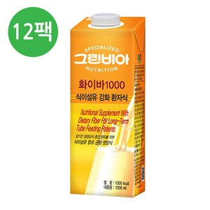 정식품(그린비아) 정식품 그린비아 환자식 화이바 대용량 1000mlX12팩, 12개, 1L