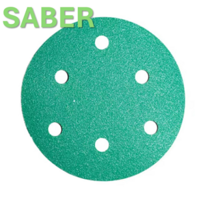 SABER 5인치(125mm) 6홀 지르코니아 필름 원형사포 (1BOX 100장), #600, 100개