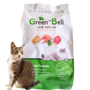 그린벨고양이사료5kg 고양이 설사 변비 사료토예방 건식사료, 닭, 5kg, 1개