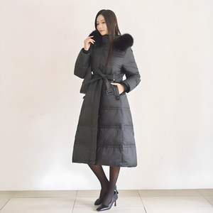 여성 폭스퍼 롱패딩 오리털 100% 후드 점퍼 덕다운 겨울 벨트 자켓 [마티]