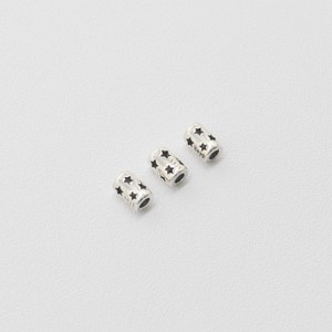 화비즈 실버 925 은부자재 별 투각 원통 5x7.3mm 비즈팔찌 만들기 재료