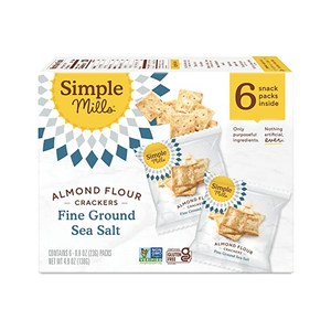 Simple Mills Almond Flou Cackes Sea Salt Snack Packs Gluten Fee Flax Seed Sunflowe Seeds, 1개, 138g