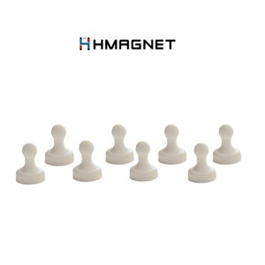 HMAGNET 초강력 네오디움 스탬프 자석 세트 D19, 8개, 흰색