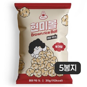 당연구소 당 0g 설탕무첨가 현미볼 무가당 무설탕 무당 저당 과자 간식, 5개, 30g