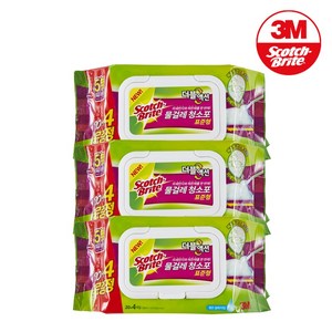 3M 스카치브라이트 물걸레 청소포 더블액션 표준형 20+4매, 3개