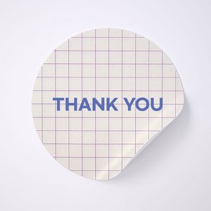 사심데코 선물포장 원형 스티커, THANKYOU(모눈), 50개