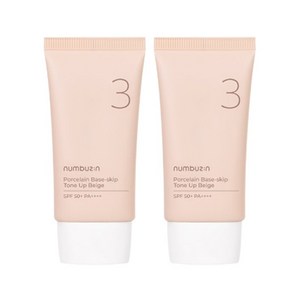 넘버즈인 3번 도자기결 파데스킵 톤업베이지, 50ml, 2개