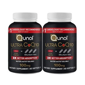 CoQ10 100mg 소프트젤 - Qunol Ulta 3x Bette Absoption Coenzyme Q10 Supplements - 혈관 및 심장 건강 및 에너지 생성을, [04] 120개(1팩), 1개, 60정