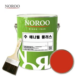 노루페인트 수 에나멜 철재 목재 페인트 1L 기존색상 + 붓세트, 유광등색, 1개