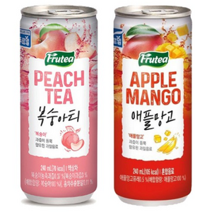 푸르밀 푸르티 복숭아티 30캔 + 애플망고30캔, 1세트, 240ml