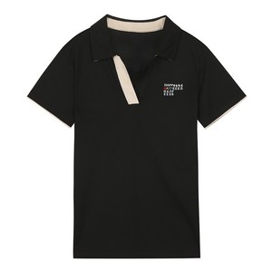 오픈카라 배색 티셔츠 (BGIBE2821)