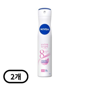 니베아 데오드라트 스프레이 엑스트라 브라이트, 200ml, 2개