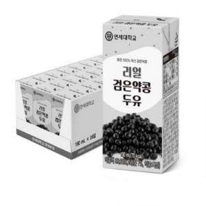 연세두유 리얼 검은 약콩 두유 190mL 48팩 / 국내산 우리콩 무첨가 저당 303645, 72개