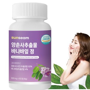 Sunseam 양춘사 수출물 바나바잎 정 600mg, 1개, 60정