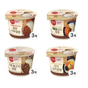 햇반컵반 컵밥세트 4종 12개 (철판제육3+스팸김치3+직화불고기3+김치날치알3), 2세트, 2.859kg