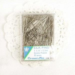 오렌지미싱 일제 실크핀 얇은 시침핀 Crown Fox, 1개, 대(50g)