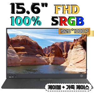 EMTC 고해상도 FHD 포터블 모니터 휴대용 듀얼모니터 사이드 게이밍 업무 SRGB, 39cm, E15 60hz