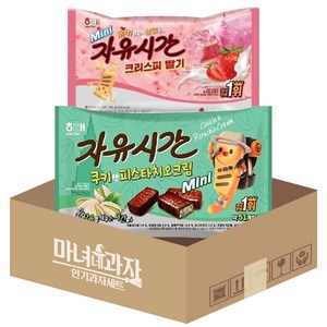 해태 자유시간 미니 2종 피스타치오 + 크리스피 딸기, 1개, 476g