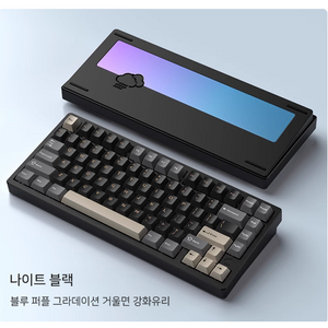 레이니75 키보드 WOB Rainy75 기계식 키보드 케이밍 핫스왑 유무선 키보드, 블랙, RGB Violet축 3500mAh