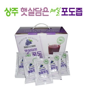 햇포도즙/상주 햇살담은 매일 포도즙 /포도즙/120mkx100포, 120ml, 2박스, 100개