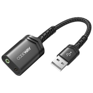 코드웨이 USB A타입 외장형 사운드카드, 3극, 1개