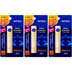 NIVEA 니베아 딥 모이스처 립 꿀향기 3병팩, 꿀, 3개, 2.2g